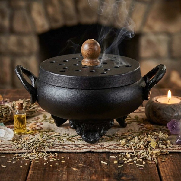 Brûleur d'Encens Chaudron en Fonte - Design Mystique et Durable
