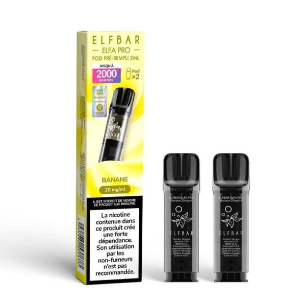 Pod pre-rempli Banane 2ml Elfa Pro - ElfBar (pack de 2)